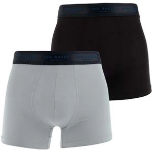 Ted Baker Heren Modal Boxershorts (Set van 2) (Zwart Zilver)