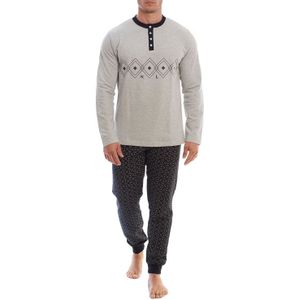 KLP3 Heren Lange Mouwen Fleece Winterpyjama