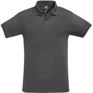 SOLS Heren Perfect Pique Korte Mouw Poloshirt (Donkergrijs)