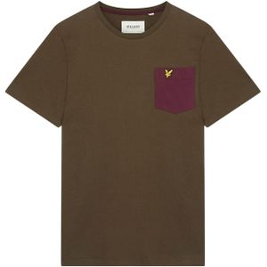 Lyle & Scott Heren Contrast Pocket T-shirt (Olijf)