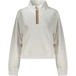 K-Way - Modern Sweatshirt - Wit - Halve Rits - Dames - Polyester