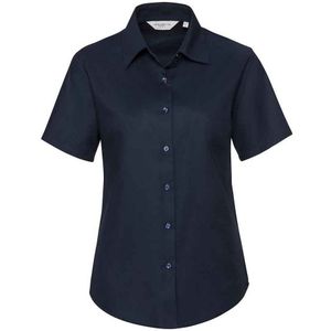 Russell Collection Dames/Dames Oxford Overhemd Met Korte Mouwen (Heldere marine)