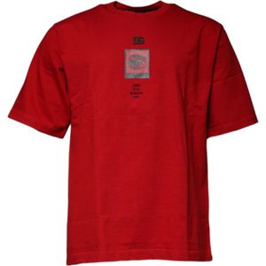 Dolce & Gabbana - DG Eye - T-shirt - Rood - Katoen - Korte Mouwen