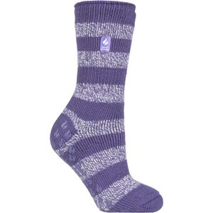 Heat Holders Dames Winter Thermische Slipper Sokken - Mulberry Purple / Wit (Sevilla)