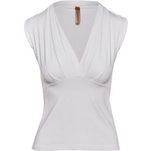 Witte Mouwloze Faux Overslagtop - Maat 44