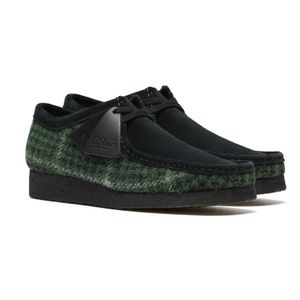 Clarks Originals - Wallabee - Groene Laarzen - Textiel - Mocassins