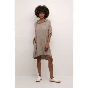 Cream - Jurk 'Lark' - Nude - Met Capuchon - Knoopsluiting - Knielengte