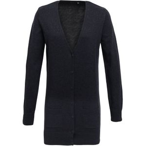 Premier Dames/Dames Longline V Hals Gebreid Vest (Houtskool)