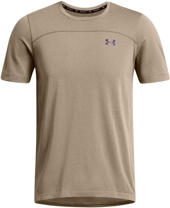 Heren-T-shirt Under Armour Rush Seamless Wordmarks in Tan