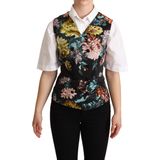 Dolce & Gabbana Dames Zwarte Jacquard Bloemen Gilet