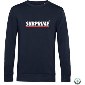 Subprime Sweaters Sweater Stripe Navy Blauw - Maat S