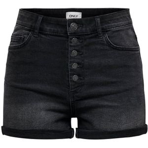 ONLY High Waist Jeans Short ONLHUSH Black Denim - Maat XL