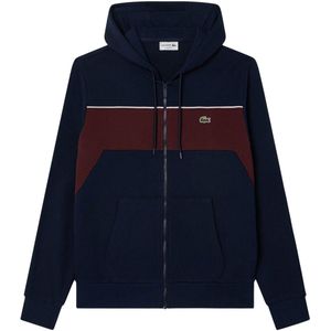Lacoste Heren Colour Block Full Zip Hoodie (Marine, Rood)