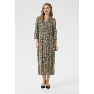 Kaffe - Ofelia - Jurk - Chamois/Zwart - Viscose - Maxi Lengte