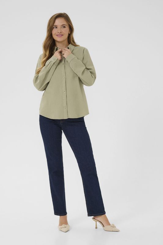 Kaffe, Dames, Blouses & Shirts, Groen, Maat: XS Katoen,