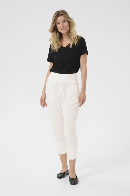 Casual Broek - Wit - Loose Fit - Driekwartbroek