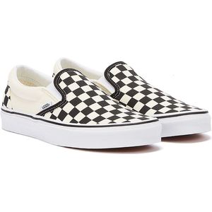 Vans Classic Slip-On Unisex Zwart Wit Checkboard Canvas Skate Trainers