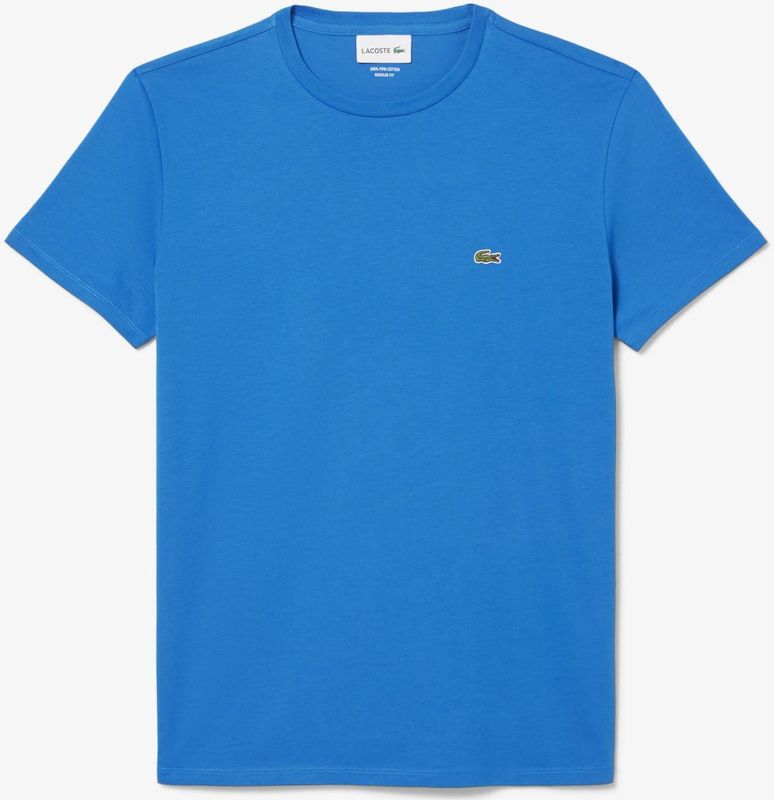 Heren Lacoste Pima Katoen T-shirt in Blauw