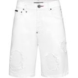 Philipp Plein - Formentera Skull - Korte Broeken - Wit - Denim