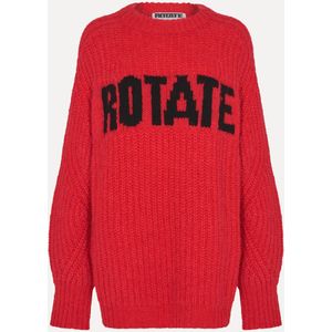 Birger Christensen gebreid logo damessweatshirt in rood