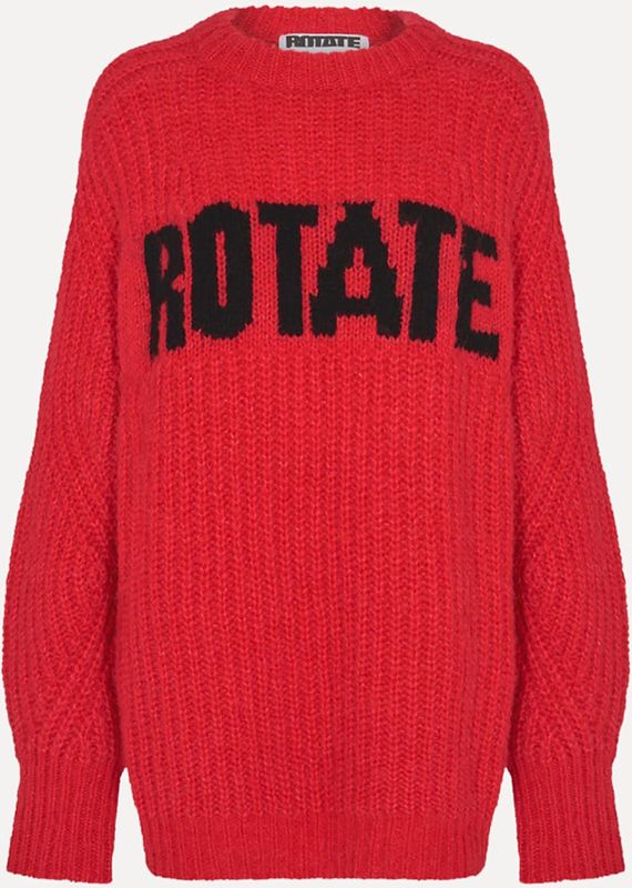 Birger Christensen gebreid logo damessweatshirt in rood