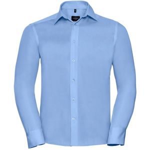Russell Collection Heren Ultimate Getailleerd Overhemd met Lange Mouwen (Heldere lucht)