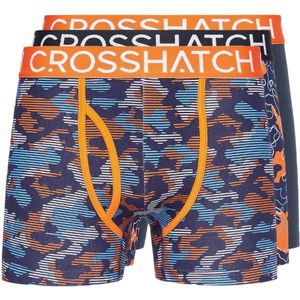 Crosshatch Heren Linamo MVE Open Fly Boxershorts (Set van 3) (Oranje)