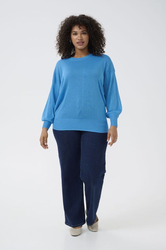 KAFFE CURVE Trui 'Ankia'  cyaan blauw