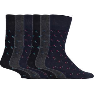 Set van 6 sokken zonder elastiek bamboesokken met zachte grip voor heren - SOMRM05