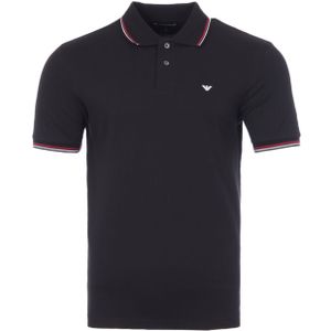 Emporio Armani - Zwarte Polo Shirt - Heren - Katoen - Met Logo Borduurwerk