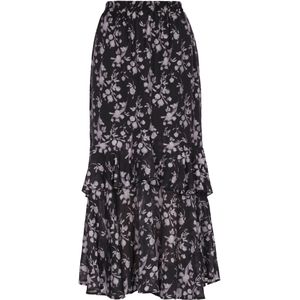 Dreimaster - Rock - Zwart - Gelaagd - Midi tot Maxi