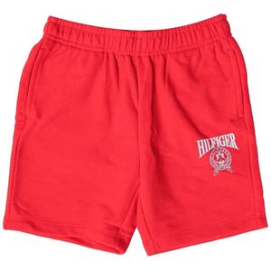 Tommy Hilfiger Jongens Sweat Shorts met Varsity-logo (Rood)
