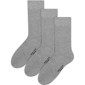 Steven - Heren 3 Paar Originele Merino Wollen Sokken | Lichtgewicht Boot Sokken - Lichtgrijs