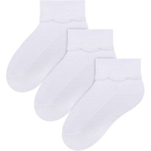 Steven - Multipack Baby Bamboe Sokken - 3 Paar Zachte Sokken voor Baby Meisjes - Wit