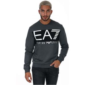 Emporio Armani EA7 sweatshirt met ronde hals voor heren, grijs