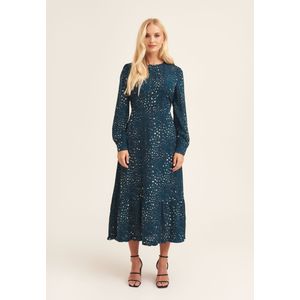 Maxi-jurk met luipaardprint en lange mouwen