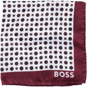Boss Heren Zakdoek met logo (Natuurlijke/Maroen)