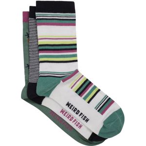 Weird Fish Dames/Dames Parade Sokken met Patroon (Set van 3) (Veelkleurig)