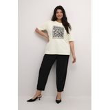 KAFFE CURVE Shirt 'Meri'  crème / zwart