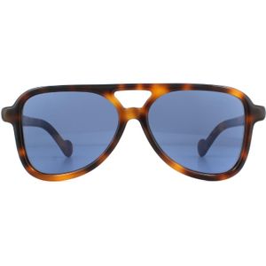 Moncler Zonnebril ML0140 52x Donker Havana Blauw Mirror