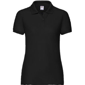 Fruit Of The Loom Dames Dames-Fit 65/35 Poloshirt Korte Mouwen (Zwart) - Maat XS