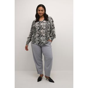 Blouse met lange mouwen Regular fit Turtledove / Black graphic white black