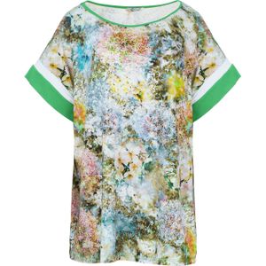 Gebloemde Top - Stretch Jersey - Plus Size - Korte Mouwen