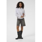 Kaffe - Osita - Blouse - Grijs/Wit - Klassieke Blouse - Lange Mouw