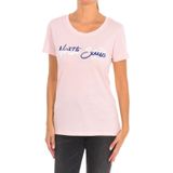 North Sails - T-shirt - Wit - Katoen - Korte Mouwen met Geribbelde Halslijn