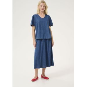 Blouse met korte mouwen Relaxed fit Dark Blue Wash dark blue