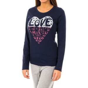 Dames-T-shirt met lange mouwen en ronde hals 1487903366