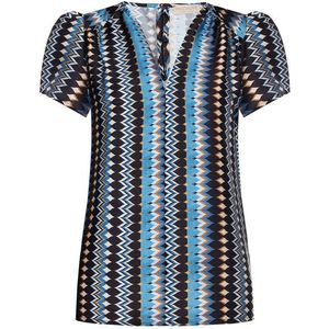 Rinascimento - Blouse - Veelkleurig - Korte Mouw - Polyester