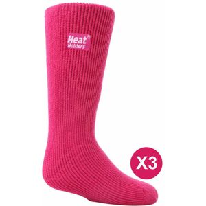 Heat Holders - Set Van 3 Thermo Wintersokken Voor Kinderen - Framboos - Maat 35.5 - 38