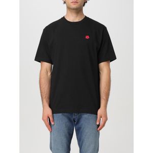Kenzo - Klassiek Zwart Katoenen T-shirt - Heren - Met Opvallende Borstprint